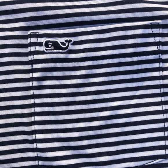VINEYARD VINES Striped Whale Golf Polo Shirt - Picture 6 of 8